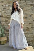 Marina Chalk Stripe Palazzo Pant White
